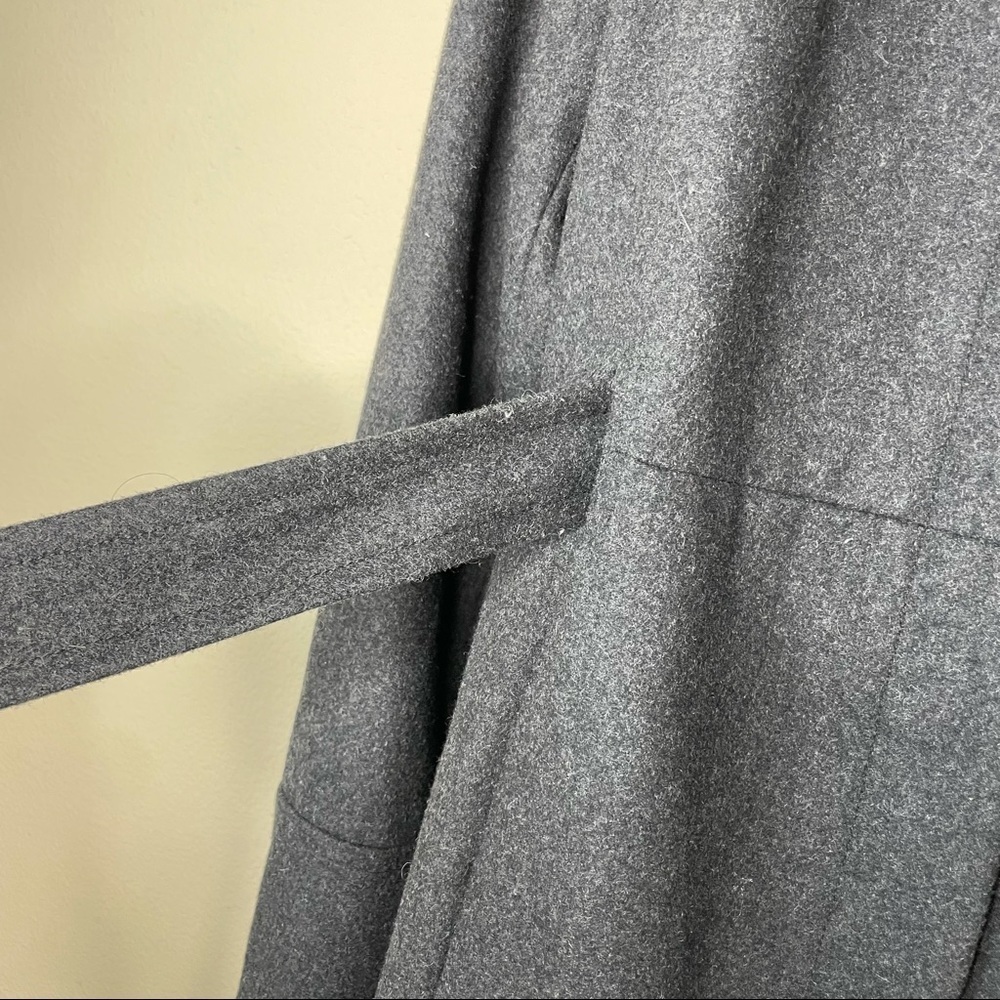 Dark Gray Wool Jacket with waist tie and pockets - Picture 3 of 8